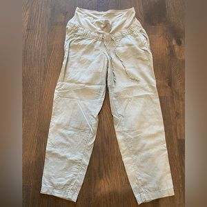 H&M Mama Linen Blend Pants - Small - Light Green